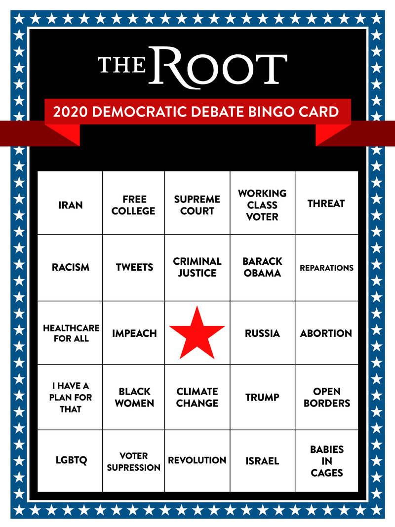 Illustration for article titled Let’s Play Democratic Debate B-I-N-G-O Tonight! (No, We’re Serious)